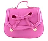 WIN　< 上品 フォーマル ポシェット リボン の モチーフ > 　ハンドバッグ　 女の子 キッズ 子供子供ポシェット 女の子ラブリーバッグ (バラ色)