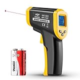 赤外線温度計、AQV 赤外線非接触 IR 温度計 デシタル温度計【-50 ~＋380℃(-58°F~716°F)】液晶表示 2年間の保証 乾電池付き 電子機器の修理用、料理用、工事など業務用 イェロー