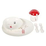 Maileg, Bunny Red, 6 Piece Dinner Set, Red by Maileg