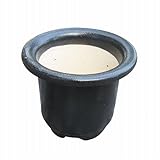 3.5号 丸ウチョウラン鉢高台 柚肌 植木鉢 穴あり おしゃれ 陶器 国産 柚3.5
