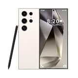 I24 Ultra スマホ、5G スマートフォン、3GB+64GB android スマホ、7.3 インチ画面が大きいスマホ、デュアルSIMカードゲーミングスマホ、72MP+108MP、8000mAh、 によるロック解除を備えた携帯電話 (白色)
