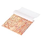 uxcell 25 枚 斑入り金箔シート 5.5" x 5.5" クラフト 額縁 爪 DIYアート装飾用 模造金箔シート 茶色ストライプ サンセットカッパー
