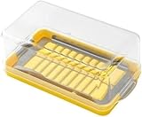 Cutdred バターケース カッター付き バターカッター カットできちゃうバターケース バターナイフ付き ステンレス製 バター収納 バター貯蔵 バター容器 密閉保存 食品容器 バター皿 蓋付き キッチン用品 (L)