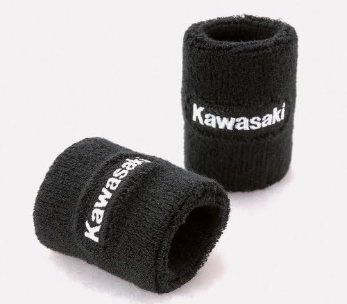 カワサキ 純正 刺繍ロゴ入 リストバンド ブラック フリーサイズ (1個) J8009-0033 - 1