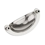 GRALARA【】ヴィンテージ　ワードローブ　家具　ハンドル　キャビネット　ノブ　引き出し　シェル　３色選べる - シルバー