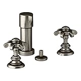KOHLER K-72765-3M-VNT Artifacts Widespread Bidet Faucet with Prong Handles, Vintage Nickel [並行輸入品]