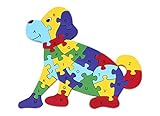 betwoo木製教育玩具アルファベットパズルfor Learn Letters (犬)