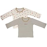 ボーイズベビー[Baby’s Dream]男の子用|綿100％長袖肌着シャツ２枚セット 95 グレー-ホワイト