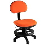 タンスのゲン 学習椅子 学習チェア ガス昇降式 チェアー 足置きリング付 子供椅子 学童椅子 オレンジ 04050001 04