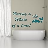 Having a Whale of a Time 。Comedy Kids Quoteウォールステッカーバスルームアートデカールで使用可能な5サイズ25色 01. X-Small 50cm (W) x