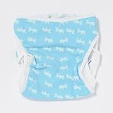 布おむつカバー 中ベルトタイプ ロバ柄 （ブルー/サイズ80）