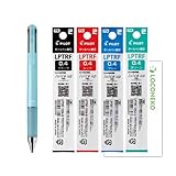 パイロット 多色ボールペン ジュースアップ4 LKJP-60S4-M ミント【本体1+替芯 黒1/赤1/青1/緑1】+ ロコネコカード