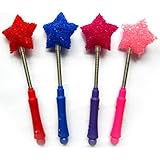Zehui Magic Fairy Granule Wand with Springスティックas Hallowmasギフト – ランダムカラー子フラッシュスティックライト Five-pointed 
