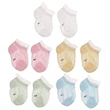 ノーブランド品 　全3色4サイズ　5ペア　新生児　赤ちゃん　綿　メッシュ　ソックス　靴下　フットカバー - スタイル1, 3-5ヶ月