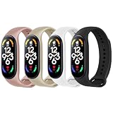 [YGTBSR] コンパチブル Xiaomi Mi Band 7 バンド 替えベルト 柔らかい シリコン製 換えバンド 交換ベルト 対応 Xiaomi Mi band 7 スマートバンド (ローズゴールド+ゴールド+ホワイト+ブラック)