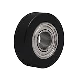 uxcell ベアリングプーリー ローラーホイール PUコーティングボール ブラック 4mmx13mmx4mm