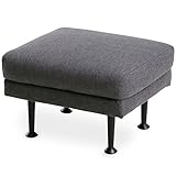 LOWYA （ロウヤ） スツール 単品 オットマン 脚置き チェア イス スチール脚 ファブリック チャコールグレー