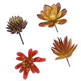 MagiDeal 4piecesミックス人工フェイク多肉Echeveria Flower Plant Foliage Decorで異なる色