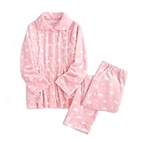 （エイーホ)Ayfoone マタニティ 授乳服 パジャマ 妊婦 ルームウェア 家着 雲 前開き あたたか フリースパジャマ もこもこ 授乳口 ウエスト調整 産前 産後 (L, 雲ピンク)