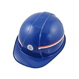 DealMuxプラスチック男性のハードアジャスタブル保護頭囲安全帽子ヘルメットブルー