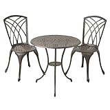 山善(YAMAZEN) ガーデンマスター アルミガーデンテーブル&チェア 3点セット