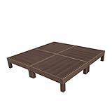 人工木ウッドデッキ 縁台 4点セット 1坪 連結用ネジ付 樹脂 デッキ 縁台【2色選択可】 (ダークブラウン)