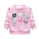 BOBORA ファッション　アニメ猫プリントＴ－シャツ　可愛い子供服　綿　ピンク＆イエロー＆グリーン　１－４歳