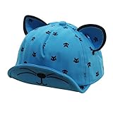 Cutelove 日よけ帽子 ハット 野球帽 メッシュキャップ 鳥打ち帽子 子供 男女兼用 紫外線対策 日焼け止め 熱中症予防 お出かけ ベビー帽子 つば広 野球キャップ 猫柄 お耳付き ベースボール