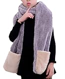 Snone子供用　ウサギデザイン　かわいい　多機能　帽子　マフラー　手袋　耳覆い機能　スカーフ　グローブ　ふわふわ　防寒対策　キッズ　女の子対応　ワンピース