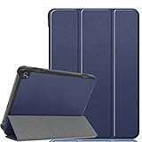 For Fire HD 8 2022年発売 第12世代/Fire HD 8 Plus 2020年発売 第10世代 用のカバー スタンド機能付き 保護ケース Fire HD 8 2022年発売 用のタブレット ケース カバー 軽量 薄型 レザー 三つ折スタンド オートスリープ機能 全面保護型 For Fire HD 8 Plus 2020年発売 のスマートケース RuiMi (ダークブルー)