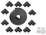 柏屋通商 赤ちゃん コーナーガード クッション ストレートタイプ コーナータイプ 10個セット(黒)