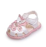 LAZA 可愛い ベビー 女の子 サンダル つま先 保護 お花 おしゃれ きれいめ 子供 各サイズ 夏 水泳 海 女児 (内寸13.5cm)