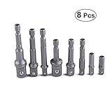 OUNONA ドリルビット アダプタ　ソケットアダプタセット1/4"3/8" 1/2"スクエアインパクトソケット延長　8ピース