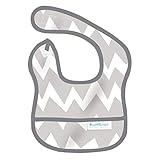 Bumkins Waterproof Starter Bib, Gray Chevron, 6-9 Months by Bumkins [並行輸入品]