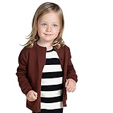vicvikベビー女の子長袖クルーネッククラシックカラフルカーディガンセーター カラー: ブラウン