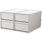 JEJ 収納チェスト ストラ(stora) Mサイズ アイボリー 4個組 幅39×奥行74×高さ22cm STR-74M-4 IV/IV