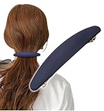 [Herbeluemily] バレッタ ヘアバレッタ ヘアクリップ 髪留め ヘアピン マット 艶消し 大きめ 10.5cm ネイビー HM-0143-R04-NV