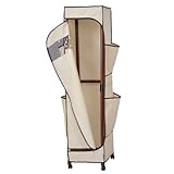 マリン商事 カバー付きエコラック キャスター付き ハンガーラック サイドポケット付き Fu-20469