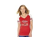 NHL Calgary FlamesレディースクルーネックTシャツ、レッド、ミディアム