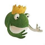 JEWH アニマルキリン ゾウ フラミンゴヘッド 壁マウント - ぬいぐるみ おもちゃ 寝室 装飾 フェルト - アートワーク 壁 人形 写真小道具 (フロッグ)