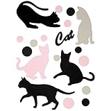 ネコ 立体 ウォールステッカー 壁シール はがせる 黒猫 デコレーション インテリア ネコ F