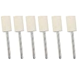 軸付フェルトホイールコットンバフがけ 鏡面 研磨 金属 磨き セット (円柱型6点)