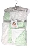 Soft Patchwork Green and White Soft Baby Blanket by Blankets and Beyond