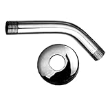 Whitehaus WHSA165-2-BN Showerhaus Short Solid Brass Shower Arm with Solid Brass Escutcheon, 6-Inch, 