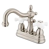 Elements of Design New Orleans EB1608PX Centerset Lavatory Faucet with Retail Pop-Up, 4-Inch, Satin 