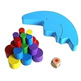 KidsバランシングMoon木製教育学習おもちゃゲームブロックパズルバランス