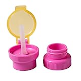 【ノーブランド品】赤ちゃん　飲食用　流出防止　カバー付き　ストロー　ホッパー　キャップ　全2色 - ローズレッド