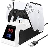 Diestord PS5 コントローラー 充電器 HEYSTOP 対応ゲームコンソール ゲームパッドアクセサリ用 デュアル急速充電 スタンド