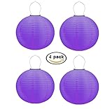 紫　ソーラーランタン　送料無料　LEDランタン　直径20CM　ソーラー発電　太陽光パネル搭載　ランタン　提灯　防水　和風　折り畳み式　暖色　ロマンチック　イルミネーション　おしゃれ　軽量　屋外　吊るす