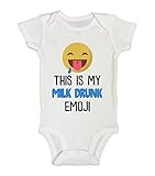 Cute Kids Onesieまたは幼児用" Milk Drunk絵文字」Funny Sayingシャツ – Little Royaltee カラー: ホワイト